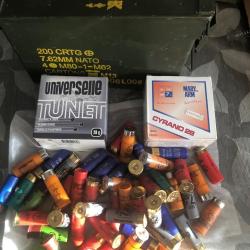 +  100 cartouche   chasse, trap,bourejupe,toutemarque,cal12,pl7,5,24,28,32g,boite cadeau,port offert