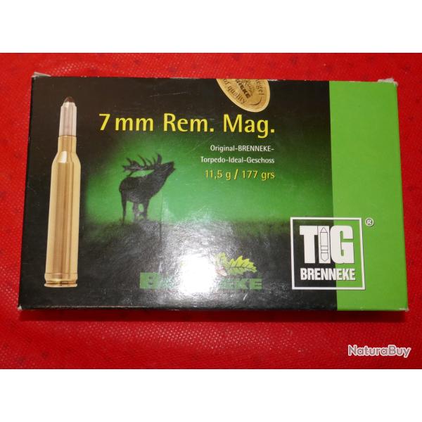Boite de 20 cartouches BRENNEKE 7mm Rem Mag  TIG 11.5g/177grs