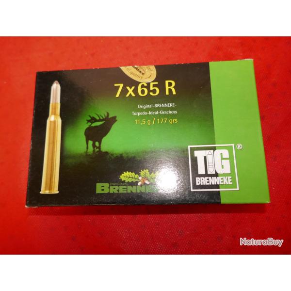 Boite de 20 cartouches BRENNEKE 7x65 mm  TIG 11.5g/177grs
