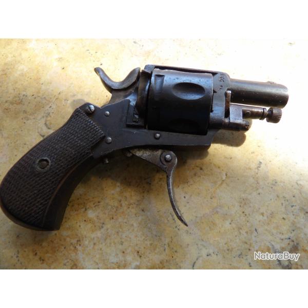 revolver cal 320 percussion ferme ressorts ok excellent fonctionnement Belge canon court