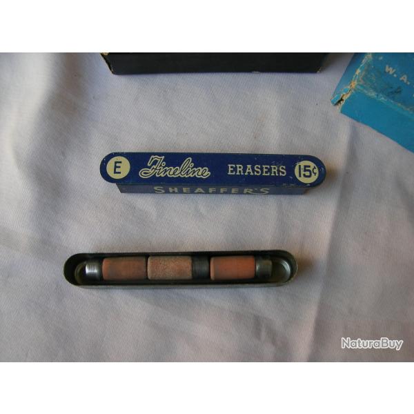WW2 US BO�TE DE 3 GOMMES DE CRAYON/PORTE MINE AM�RICAINE " SHEAFFER'S " NEUVE