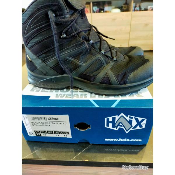 Chaussures d'intervention de couleur noire et de marque HAIX, taille 47 (plut�t 46), BE