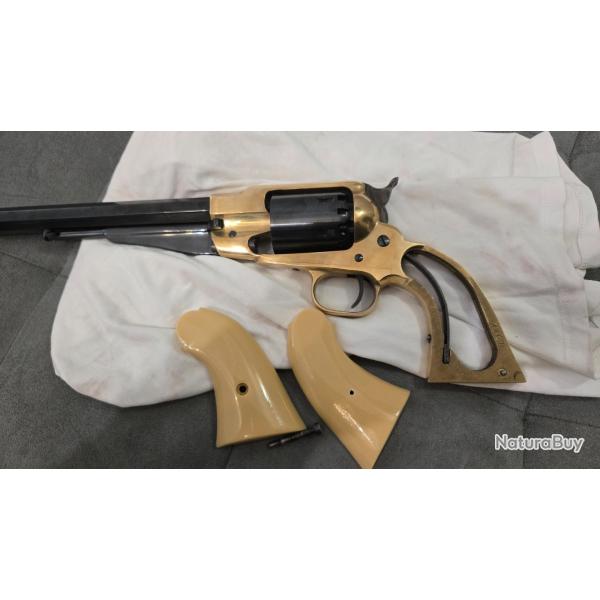 Plaquettes de crosse pour Pietta Remington 1858 en r�sine �poxy couleur OS (beige ocre)