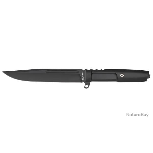 Couteau tactique noir poign�e caoutchouc Albainox