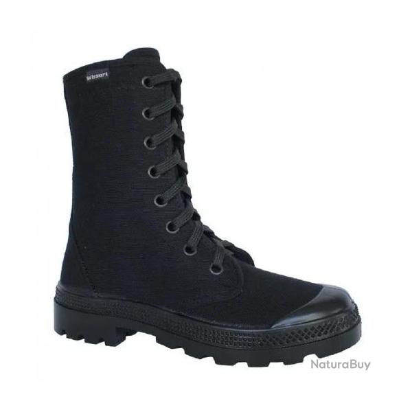 Chaussure en toile Wissart� noire Brousse fran�aise de l Arm�e