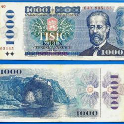Tchecoslovaquie 1000 Couronnes 1985 Billet Korun Riviere