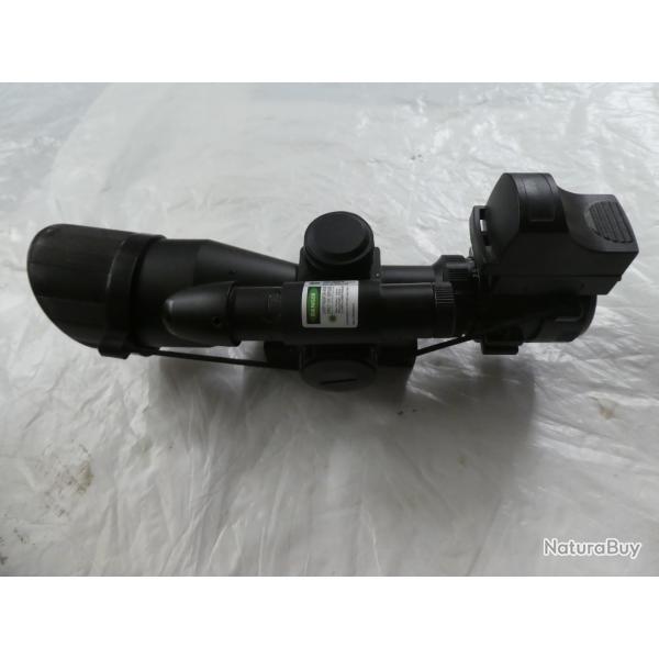 ensemble  lunette , point rouge et laser pour 22lr ou airsoft