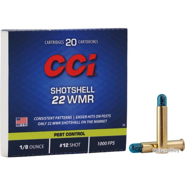 Munitions CCI cal.22wmr shotshell 52gr n�12 par 20