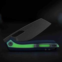 Couteau Vosteed Kroc Lame Reverse Tanto Acier S35VN SW Manche Alu Dark Slate Blue G10 Fluo VOSA1814