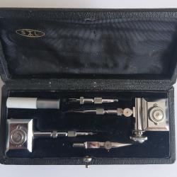 Ancien coffret vintage, complet,, de compas &agrave; verge