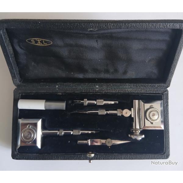 Ancien coffret vintage, complet,, de compas � verge