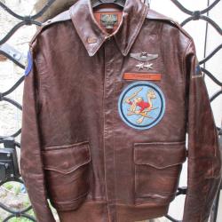rare blouson de pilote de chasse  cuir type a2 complet