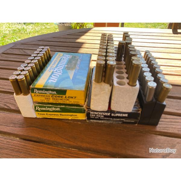 Lot de balles 280 Remington (71 munitions)