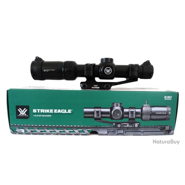 Lunette vortex 1-8x24 Strike Eagle AR-BDC3 + montage Warne Xskel 30mm
