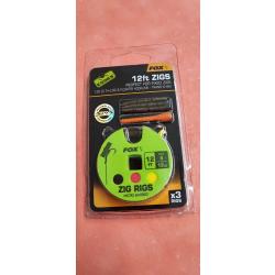 3 BAS DE LIGNE ZIG 12FT - N&deg;8 - 12LB - FOX