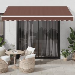 Auvent manuel r&eacute;tractable marron 350x250 cm