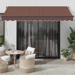 Auvent r&eacute;tractable automatique marron 350x250 cm