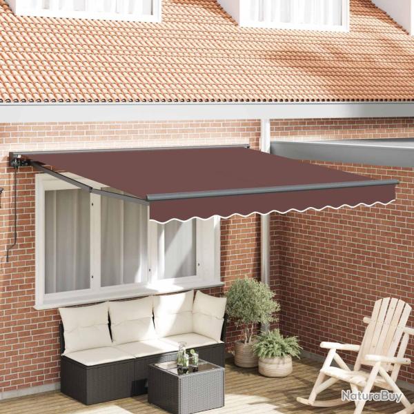 Cadre d'auvent Marron 350 x 250 cm Polyester avec rev�tement PU