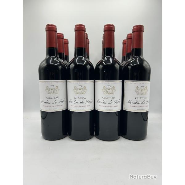 Vente flash ! 12 Bouteilles de vin rouge - Ch�teau Moulin de Sales Montagne Saint-Emilion - 2023