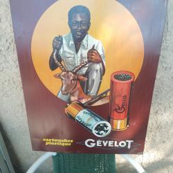 plaque publicitaire en tole cartouche gevelot