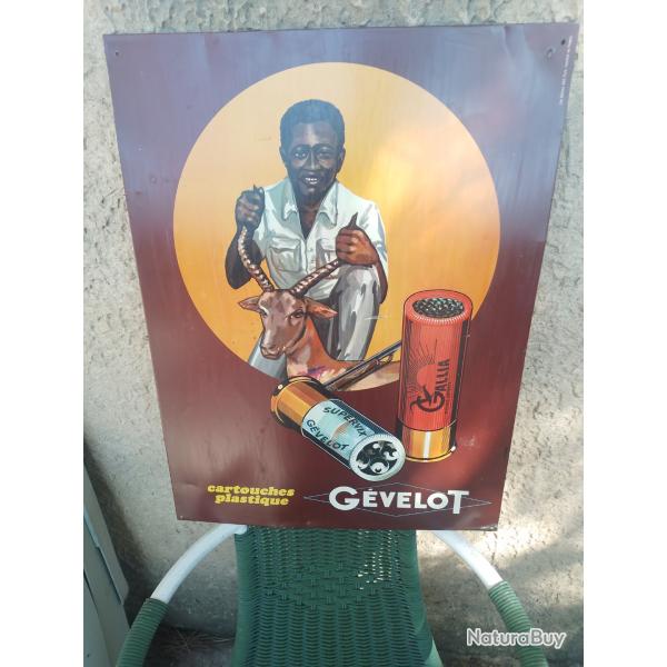 plaque publicitaire en tole cartouche gevelot