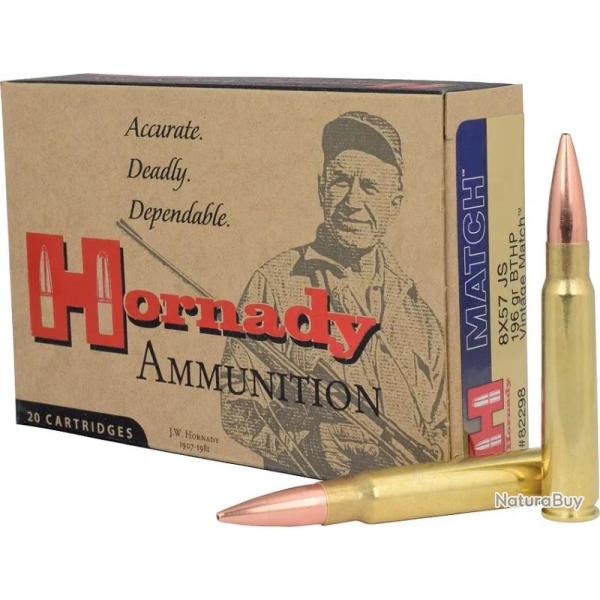 Balles Hornady Match 8x57 JS 196 gr