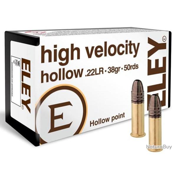 MUNITIONS ELEY CALIBRE 22LR HIGH VELOCITY HOLLOW POINT 38gr - 2.5g x50