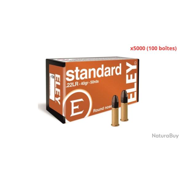 MUNITIONS ELEY STANDARD CALIBRE 22LR 40gr - 2.6g x5000 