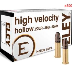 MUNITIONS ELEY CALIBRE 22LR HIGH VELOCITY HOLLOW POINT 38gr - 2.5g x500 