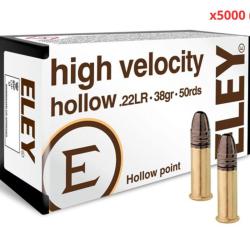 MUNITIONS ELEY CALIBRE 22LR HIGH VELOCITY HOLLOW POINT 38gr - 2.5g x5000 