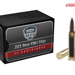 MUNITIONS MFS CALIBRE 223 REM FMJ 55gr - 3.6g x500 