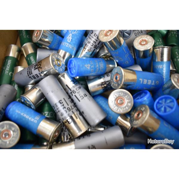 Vrac de 75 Cartouches de Calibre 12/70- 12/76 Acier Nickel�