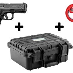 Pack pistolet Mossberg MC2C Striker Noir 9x19 + Mallette &eacute;tanche + Cordon de nettoyage