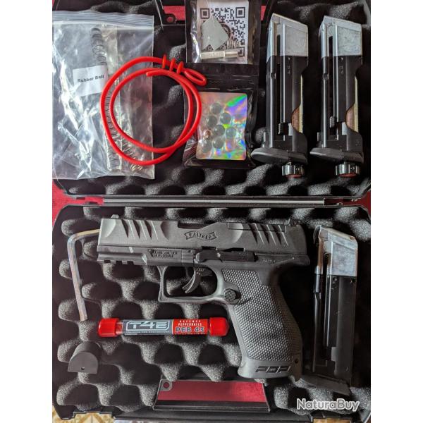 Pack walther PDP compact calibre 43 (5 joules) + 2 chargeurs d'urgence billes RBI/PLB/POIVRE
