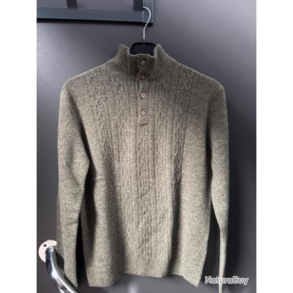 Pull LOVER GREEN en laine neuf col camionneur vert taille dispo S,L  dstockage chasse ench�re