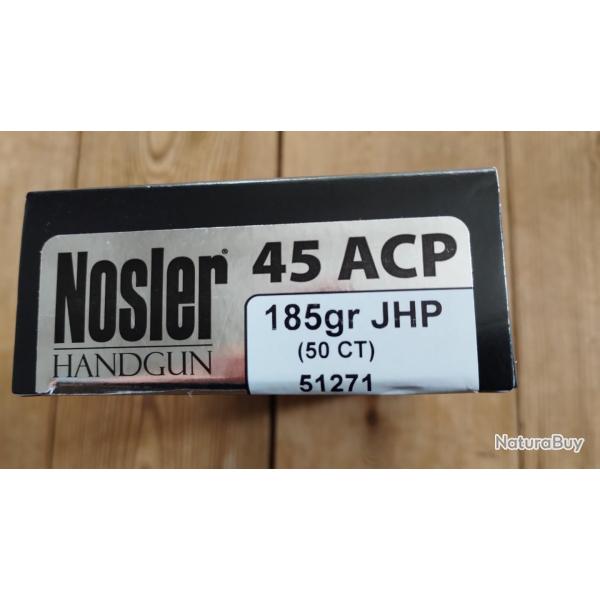 .45 ACP Nosler 185gr jhp asp - bte 50