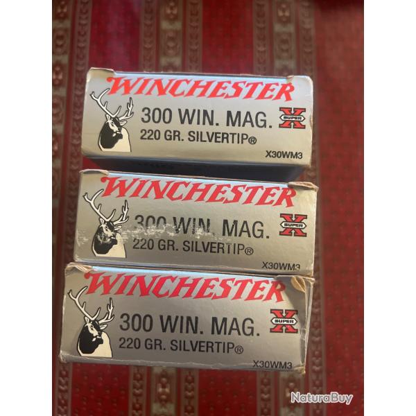 5 bo�tes de 20 MUNITIONS WINCHESTER X super 300 WIN MAG. 220 GR