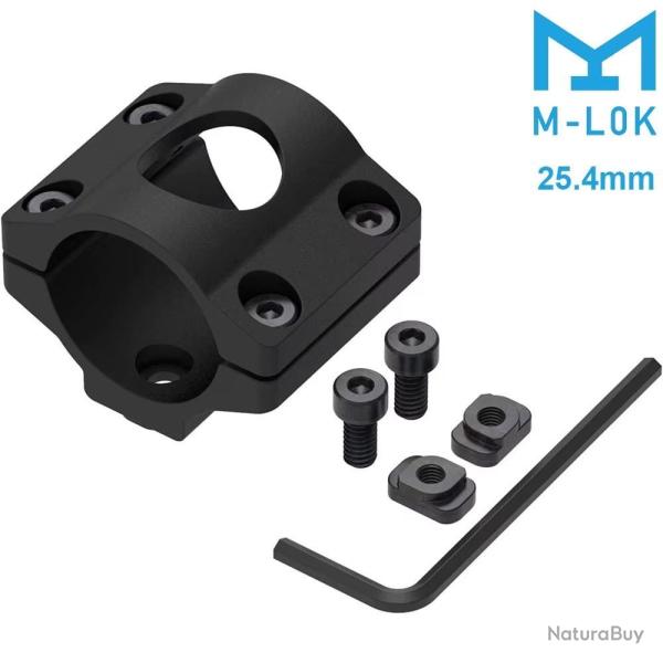 Support Lampe M-LOK Picatinny � 25.4mm Fixation Solide Usage Airsoft Tactique