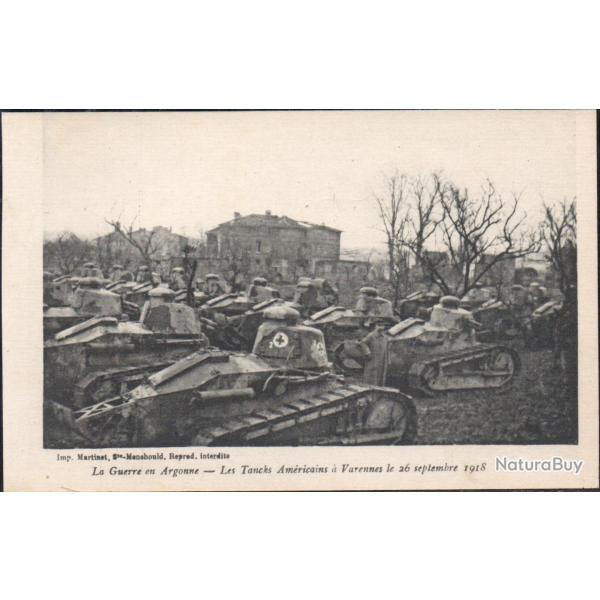Carte Postale - La Guerre en Argonne - Les Tanks Am�ricains � Varennes le 26 -N�7733