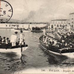 Carte Postale Ancienne - Toulon - D&eacute;part des Canots Majors -N&deg;7735