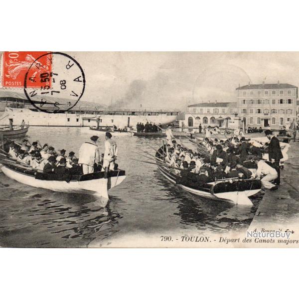 Carte Postale Ancienne - Toulon - D�part des Canots Majors -N�7735