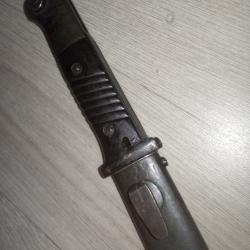 Ba&iuml;onnette Allemande pour carabine MAUSER 98K WW2 pointe cass&eacute;e