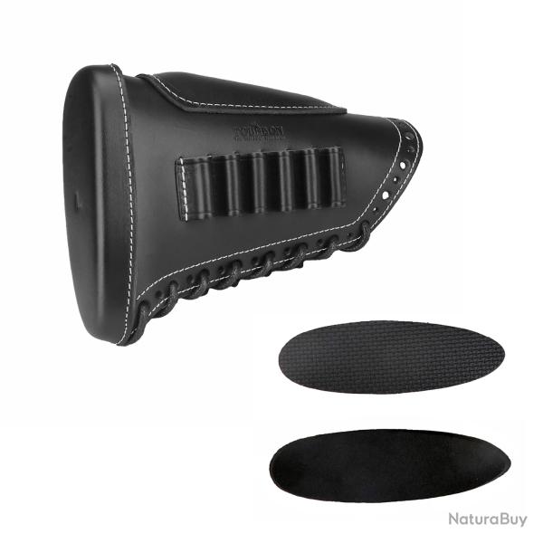 Tourbon Repose-Joue Cuir Fusil Porte Cartouches 6 Munitions Crosse Chasse R�glable Confort Protectio