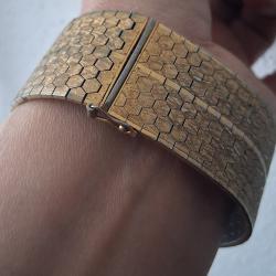 Bracelet vintage argent et plaqu&eacute; or