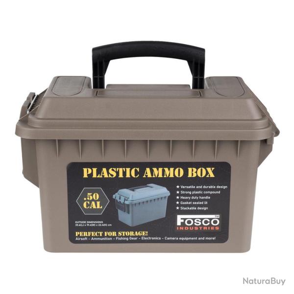 BO�TE � MUNITIONS EN PLASTIQUE CAL .50 TAN - FOSCO INDUSTRIES NEUF U TAN