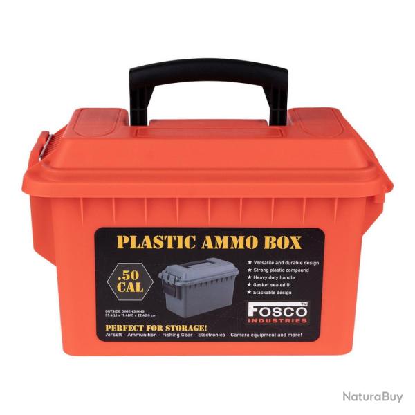BO�TE � MUNITIONS EN PLASTIQUE CAL .50 ORANGE - FOSCO INDUSTRIES NEUF U ORANGE