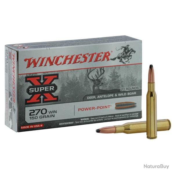 BOITE DE .270 WIN 150GR POWER POINT X20 - WINCHESTER