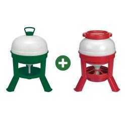 1 Abreuvoir 20L + 1 Mangeoire 15kg - sur pieds