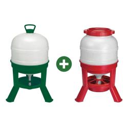 1 Abreuvoir 30L + 1 Mangeoire 23kg - sur pieds