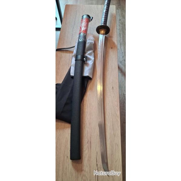 Katana �Soleil Levant� - Acier T10, trempe � l'argile